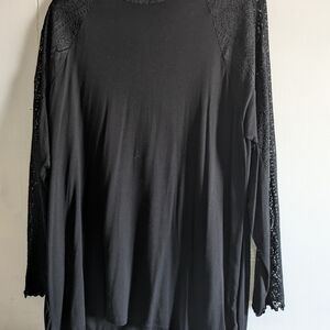 Torrid Black Long Sleeve Lace Top
